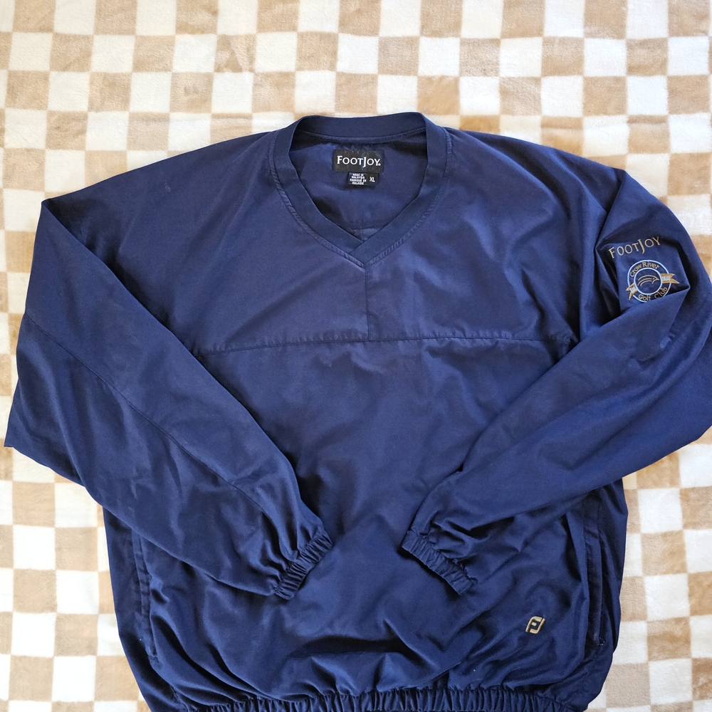 FootJoy Navy Pullover Windbreaker Crow River Golf Club XL